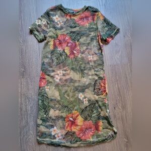 Floral Mesh Dress - 1X
